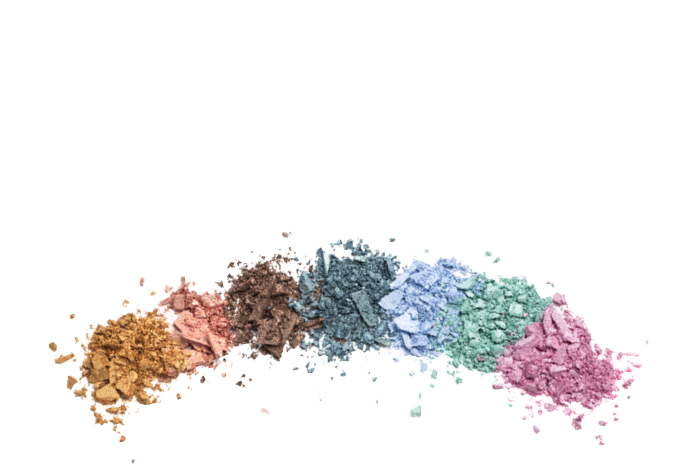 close up of a make up powder on white background