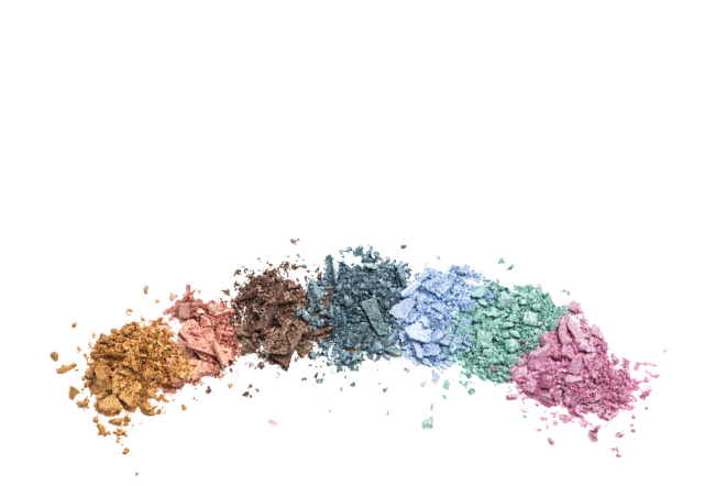 close up of a make up powder on white background